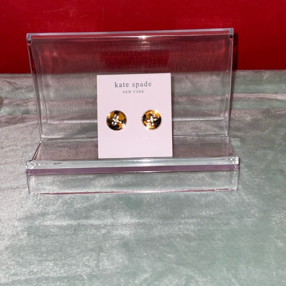 kate spade Girls Shiny Gold Button Studs - Picture 5 of 5